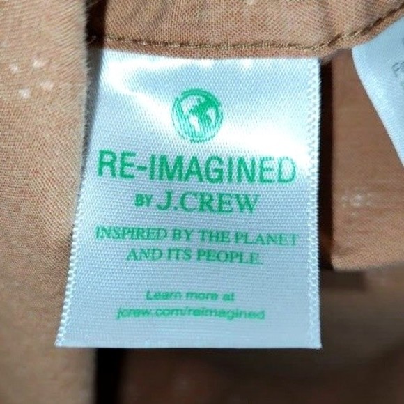 J.Crew Mens Slim Stretch Secret Wash Organic Cotton Poplin Sz Large Brown Shirt - Picture 6 of 7